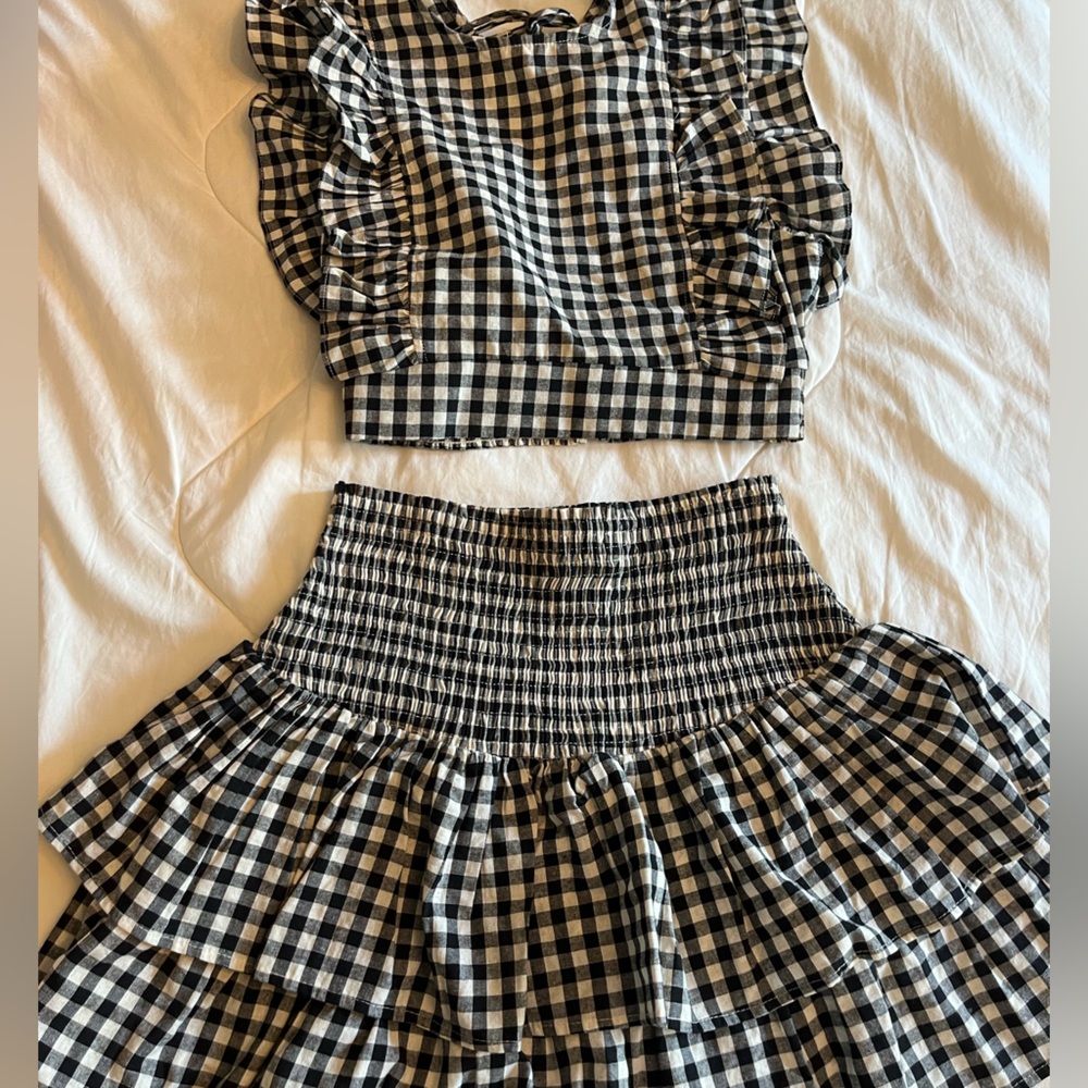 Black gingham set
